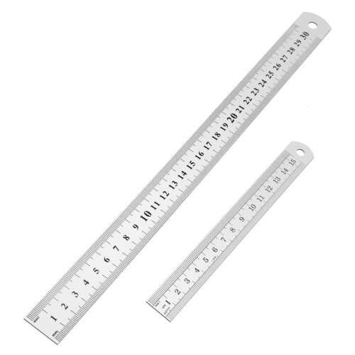 Régua de aço inoxidável de 12 polegadas + réguas de metal de 6 polegadas 1