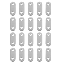 Suporte plano de aço inoxidável, placas de fixação retas, 40 mm, 20 peças