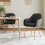 Living And Home Set of 2 Modern Velvet Upholstered Dining Chairs 1