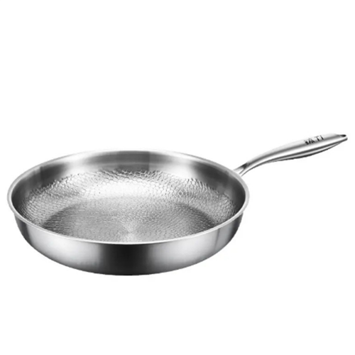 Titanium Steel Frying Pan Uncoated Non Stick Pan Kitchen Cookware,A