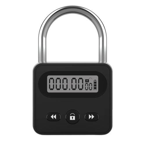 Temporizador com cadeado e display LCD com luz de fundo, tempo máximo de 999 horas A