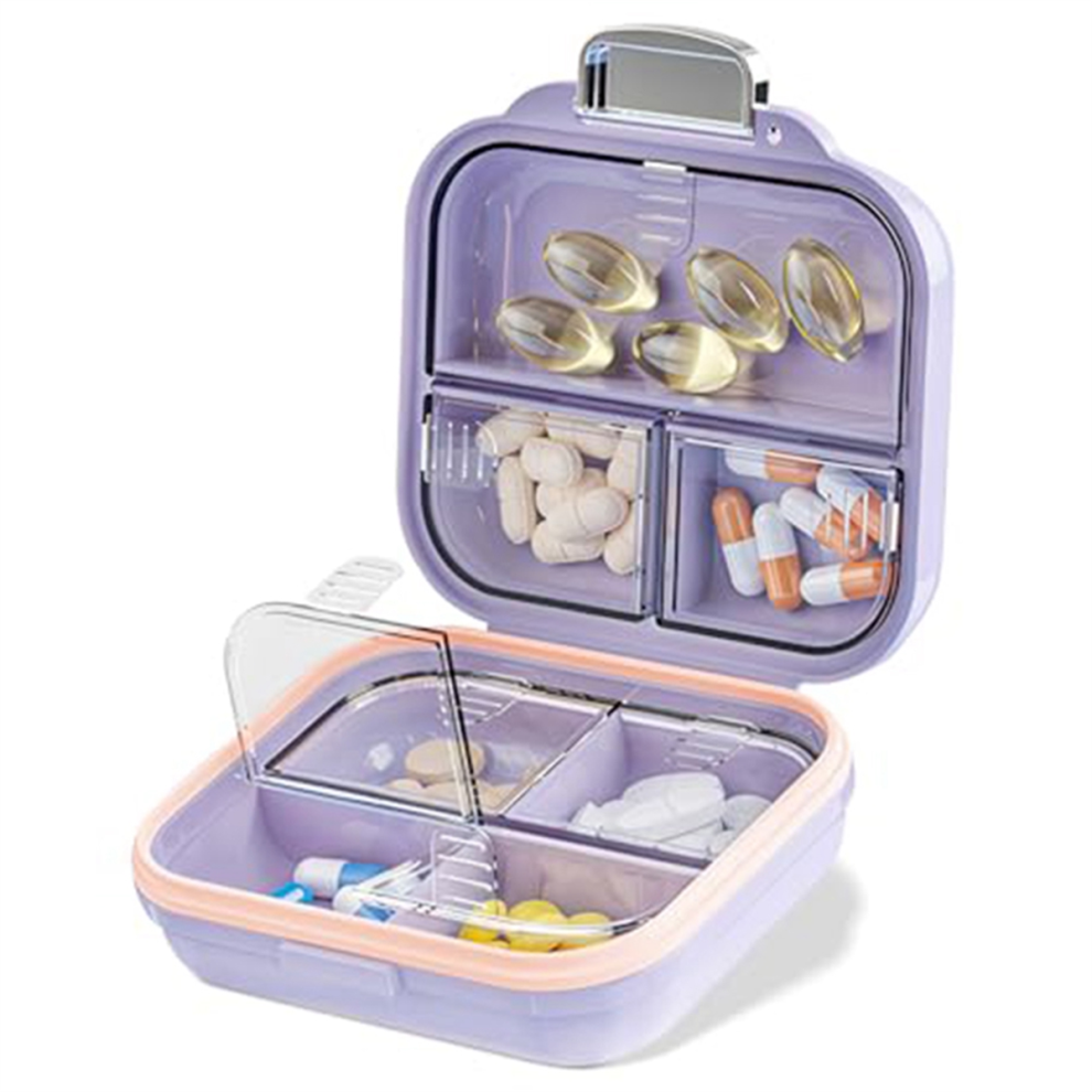 Travel Medicine Box with Labels 7-Compartment Mini Medicine Box C