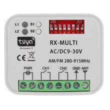 Receptor de porta de garagem WiFi Tuya 2 canais 280-915 MHz