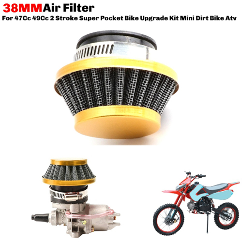 Filtro de ar universal 38 mm para motocicleta dourado 2
