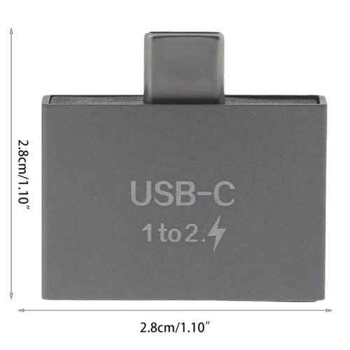 Adaptador conversor USB C macho para USB C fêmea duplo 1