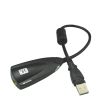 Adaptador de placa de som USB 7.1 5HV2 3D Audio 3,5 mm para laptop, PC e desktop