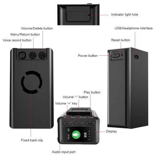Gravador de voz digital V79 com bateria enorme de 6000mAh 2