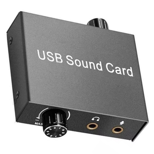 Placa de som USB para laptop Fone de ouvido Microfone Placa de som USB externa 1
