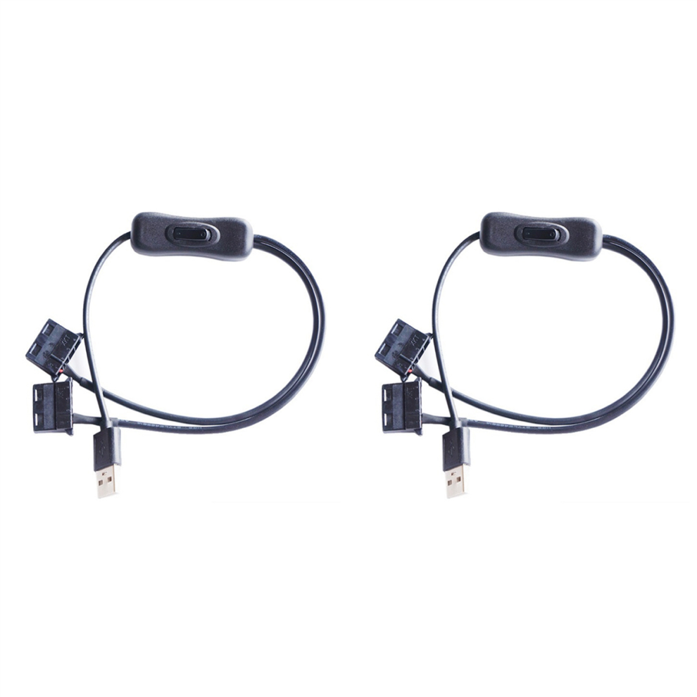 Usb 5V To Dual 4Pin Molex Fan Adapter Cable With Switch Y Splitter 4712849775303