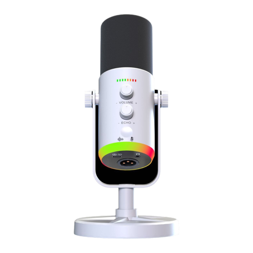 USB Dynamic Microphone for Podcast Gaming Live Streaming White