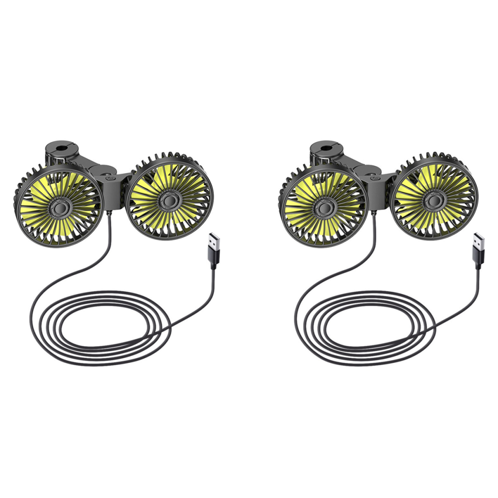 Usb Car Cooling Fans For Backseat, Dual Head Car Fan 4712849785272