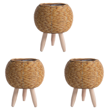 Vintage Imitation Rattan Woven Flower Shelf Handmade,A