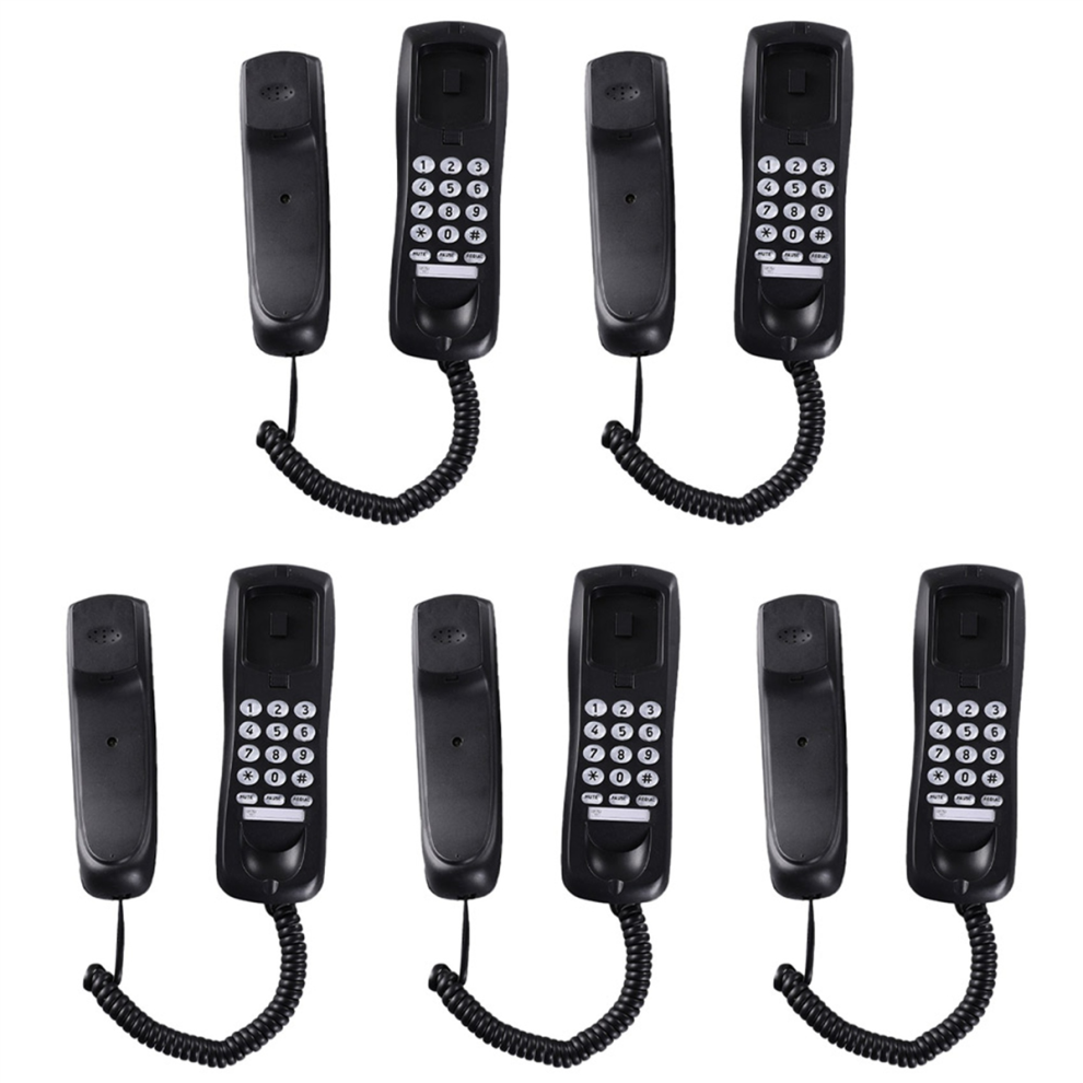 Wall phone, wired phone, landline phone, home phone, Black