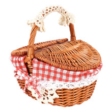 Cesta de vime, cesta de piquenique de vime, cesto de compras e alça