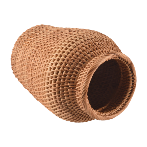 Wicker Basket Rattan Hanging Flowerpot Storage Basket Wicker Vase 2