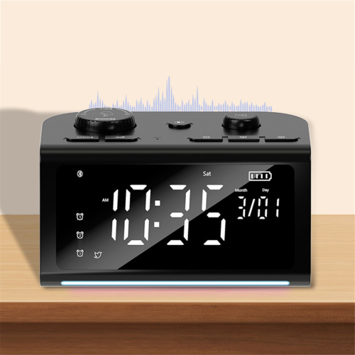 Despertador Bluetooth com instrumento de sono de ruído branco preto 1