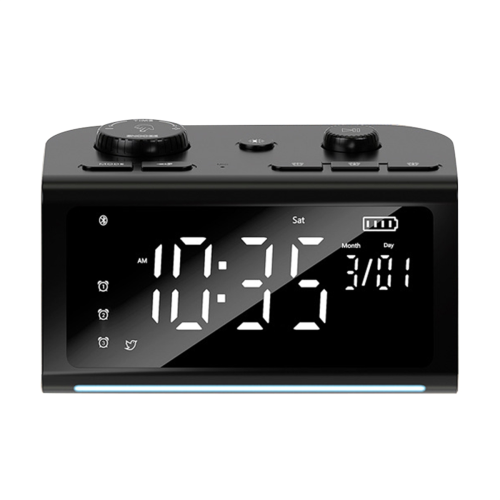 Despertador Bluetooth com instrumento de sono de ruído branco preto