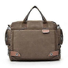 (Brown) Men Crossbody Bags Male Canvas Shoulder Bags Boy Messenger Bags for Travel