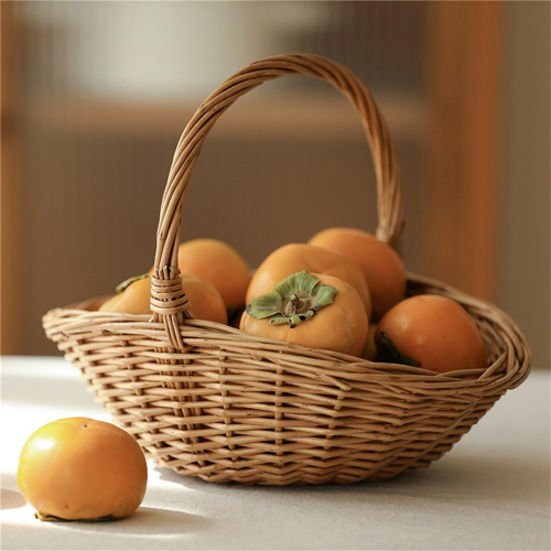 Wicker Basket with Handle, Wicker Shopping Basket, small 2