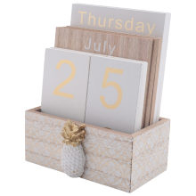 Wooden Flip Desk Blocks Calendar,for Home/Office,11.5X6.5X14.5CM,C