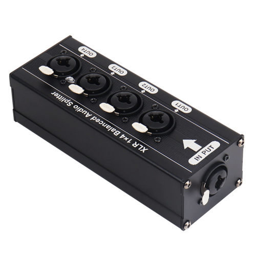 Caixa divisora de sinal de áudio balanceada XLR 1x4