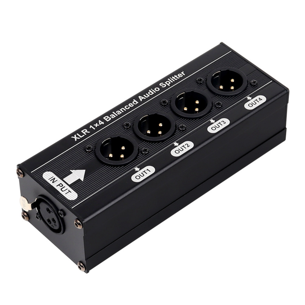 XLR 1x4 Balanced Audio Splitter 1 in 4 Out 3 Pin XLR Audio Splitter-image-OPC-PJ56TBC-NEW