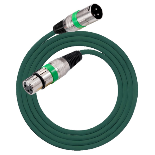 Cabo XLR 3 pinos XLR macho/fêmea painel verde