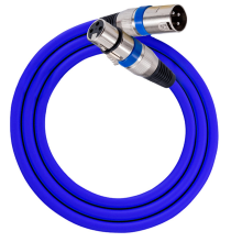 Cabo XLR 3 pinos XLR macho/fêmea painel azul