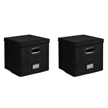 with Lids Handles Practical LP Record Organizer Boxes