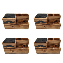 Wood Hairdressing Tool Box Hair Salon Scissors Rack Storage Container