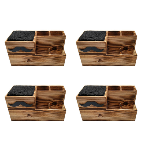 Wood Hairdressing Tool Box Hair Salon Scissors Rack Storage Container