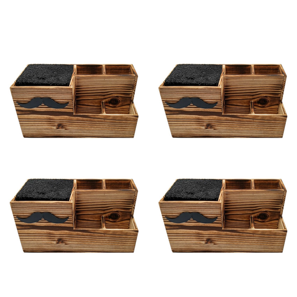 Wood Hairdressing Tool Box Hair Salon Scissors Rack Storage Container