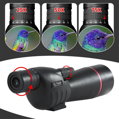 Zoom 25x-75x Spotting Scope HD Monocular Powerful Telescope 2