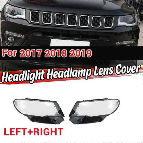 (Left) Jeep Compass 20 Car Headlight Lens Cover Front Light Shell 2