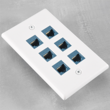 Placa de parede Ethernet Cat 6 com 6 portas, placa de parede Ethernet fêmea