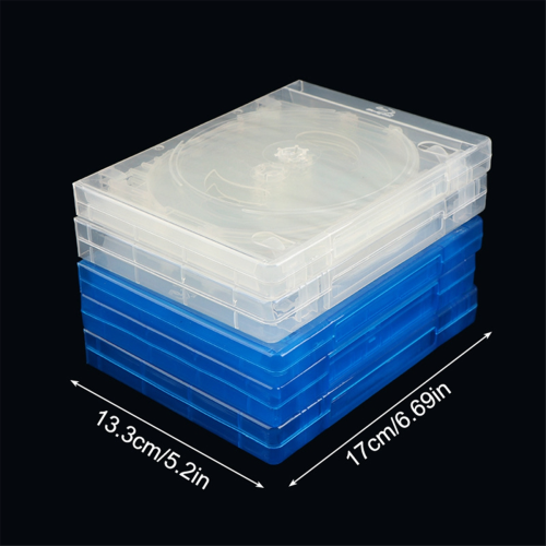 Caixa de armazenamento de CD, pacote com 10 peças, estojo de plástico para CD, dupla face, branco 2