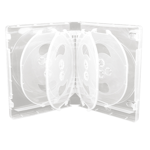 Caixa de armazenamento de CD, pacote com 10 peças, estojo de plástico para CD, dupla face, branco