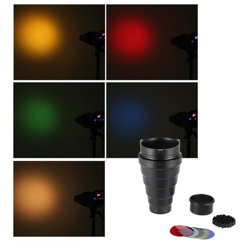 Conical Snoot with Honeycomb Grid 5Pcs Color Filter Kit 1
