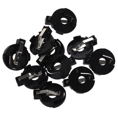 CR2016 2025 2032 Coin Cell Button Battery Holder Socket Black 10 Pcs 1