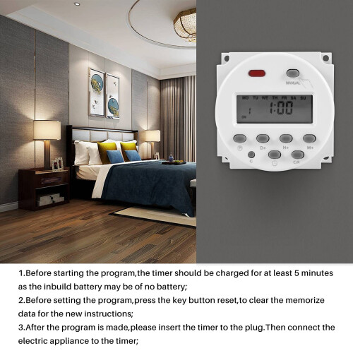 Digital Control Power Programmable Timer DC12V 16A Time Relay Switch 2
