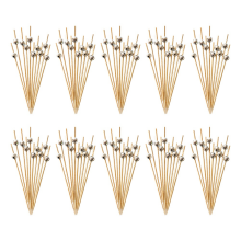 Palitos de dente decorativos em forma de bola de discoteca para aperitivos, espetos de bambu sofisticados