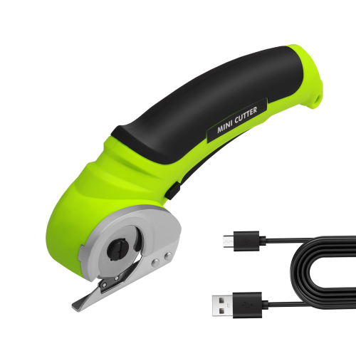 Cordless Rotary Cutter Electric Scissors, Rechargeable Fabric Cutter with Safety Lock, Portable Cutting Tool for Fabric Leather Carpet Cardboard