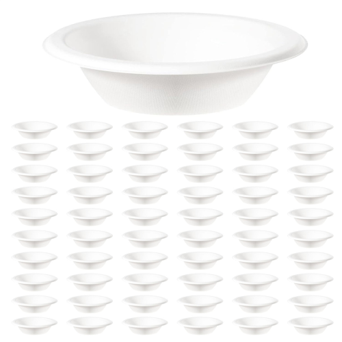 Disposable Bowls 50 Pack, Sugarcane Bowls Compostable Soup Bowls