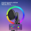 Microfone condensador USB de mesa RGB para jogos 4