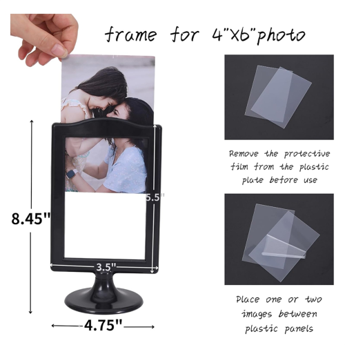 Double Sided Standing Picture Frames 4 x 6 Inch Pedestal Photo Frame 1