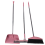 Dustpan Broom Set Floor Wiper Cleaning Long Handle Cleaning Set pink 3