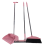 Dustpan Broom Set Floor Wiper Cleaning Long Handle Cleaning Set pink 2
