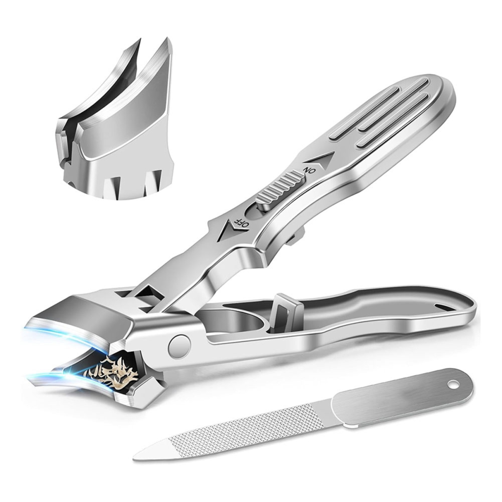 Eagle Beak Beveled Nail Clippers with Catcher, 45 Degrees Silver