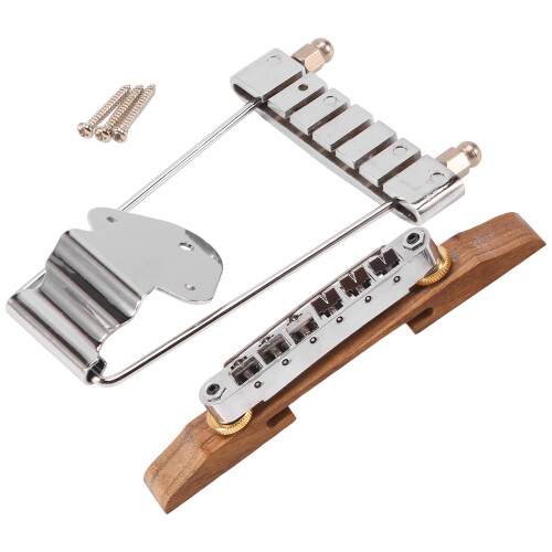Conjunto de ponte de corda ajustável para guitarra elétrica com base em jacarandá