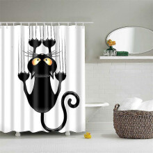 (100x180cm, YL005-4) Funny Shower Curtains Bathroom Curtain With Hooks Decor Waterproof Cat Dog Creative Personality Shower Curtain